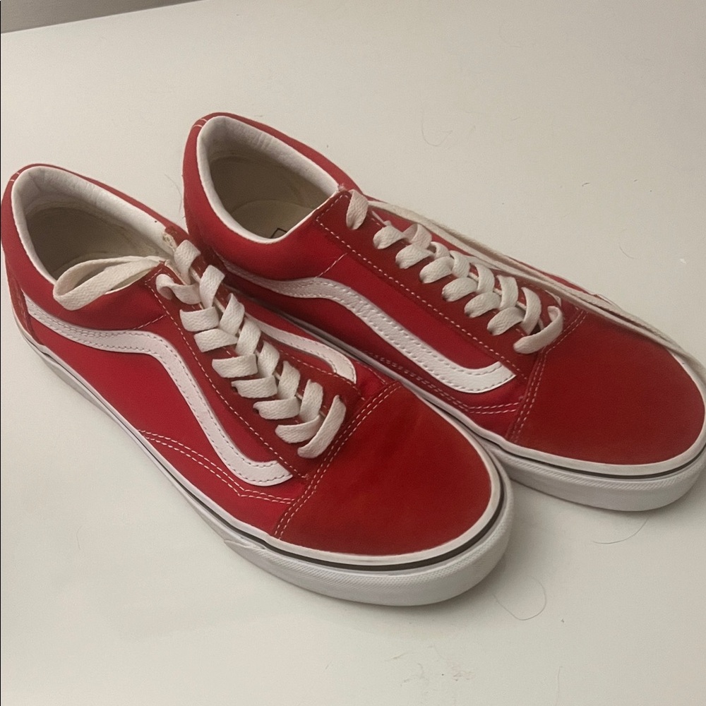 Vans Red and White Sneakers